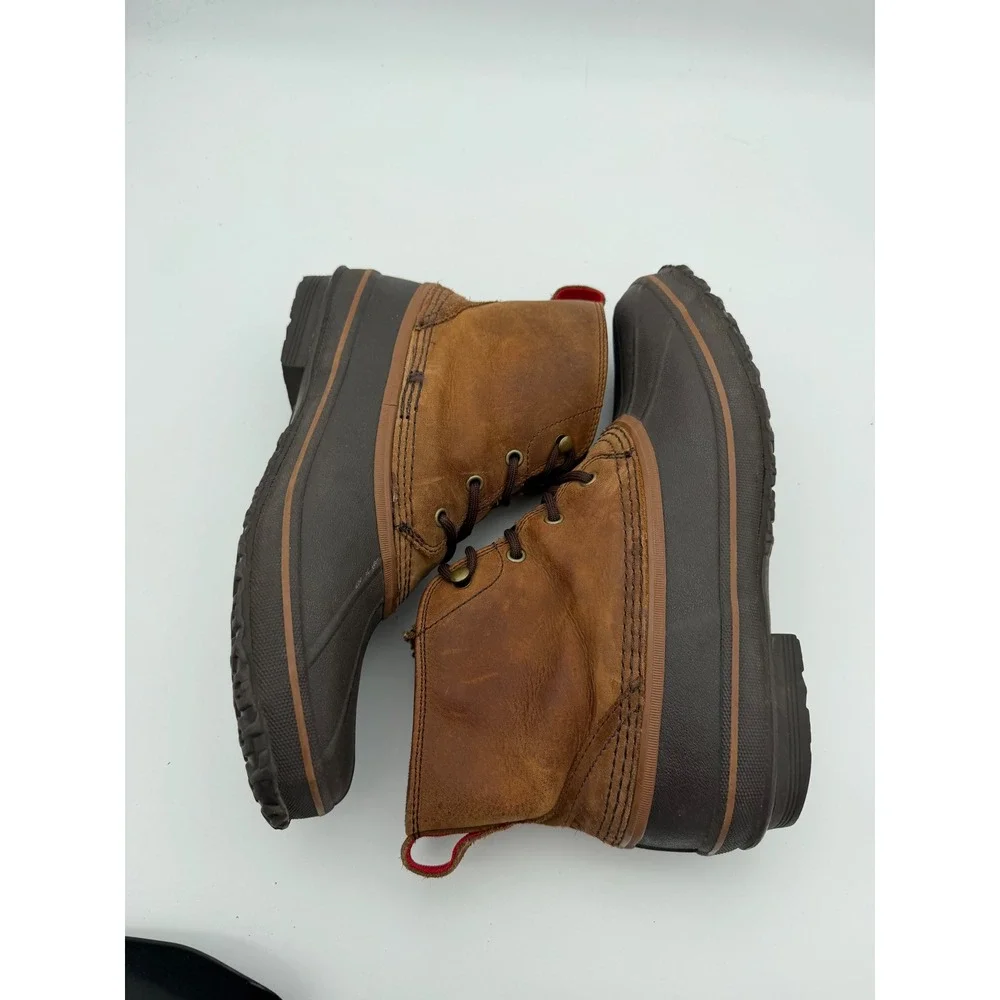 UGG Mens Zetik Waterproof Duck Boots 11 Brown Chestnut Leather Winter Rain